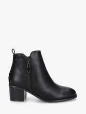 Bottines en simili à zip décoratif - Noir - 1