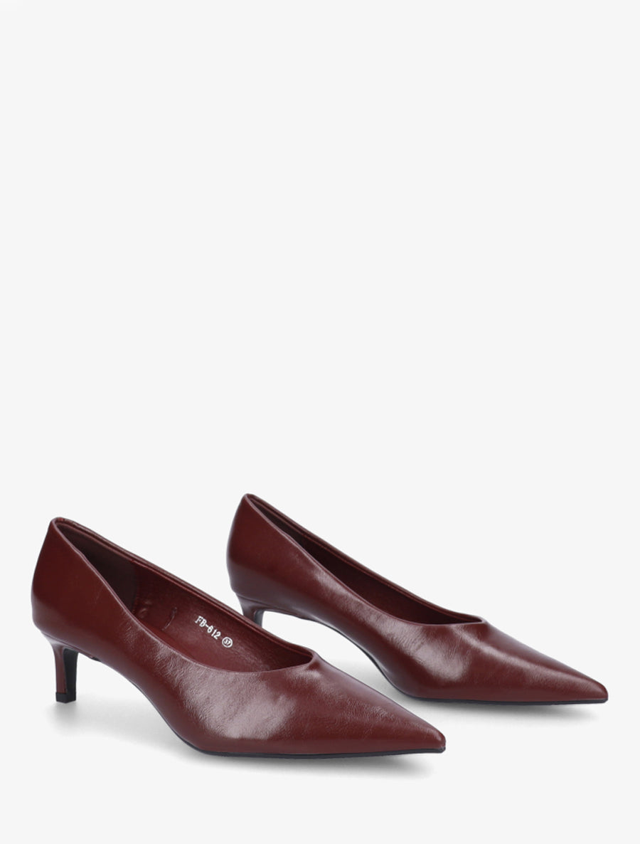 Escarpins à talon aiguille et bouts pointus - Lie de vin - 4