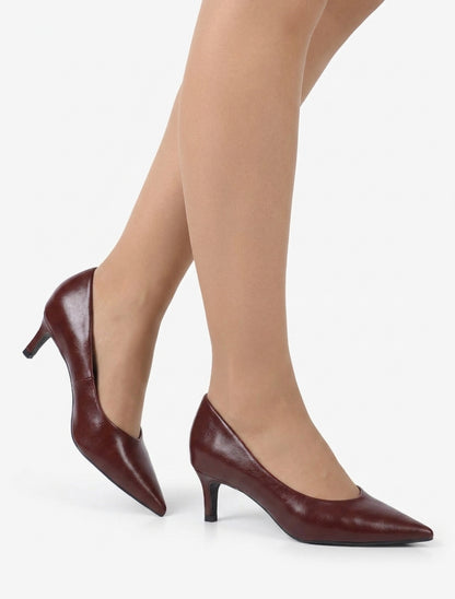 Escarpins talon aiguille bouts pointus - Lie de vin