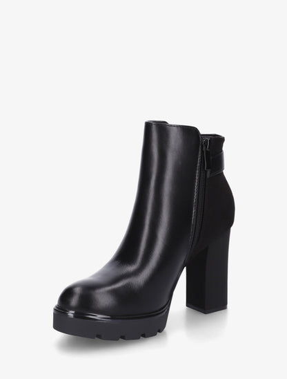Bottines bimatière à zip décoratif - Noir - 3
