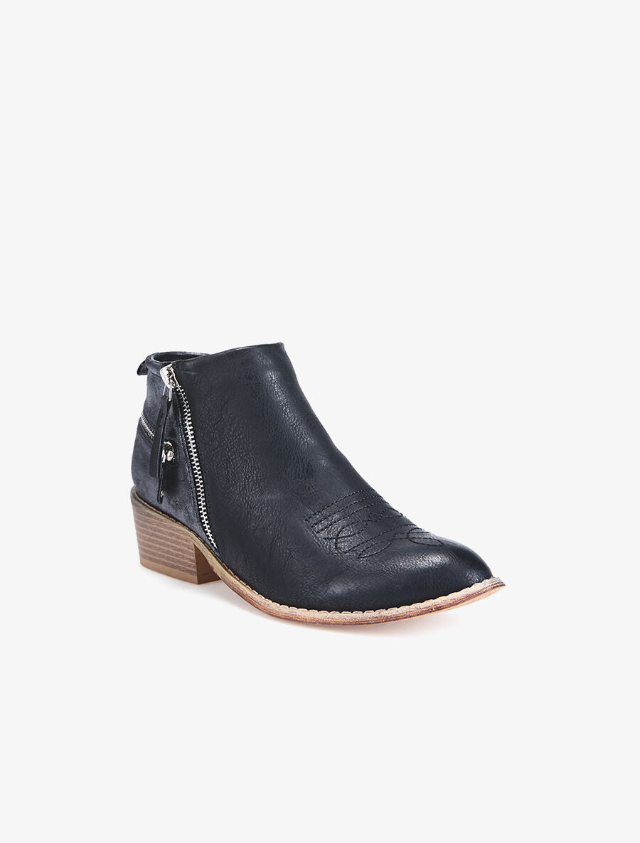 Low boots zip au dos - noir - 2