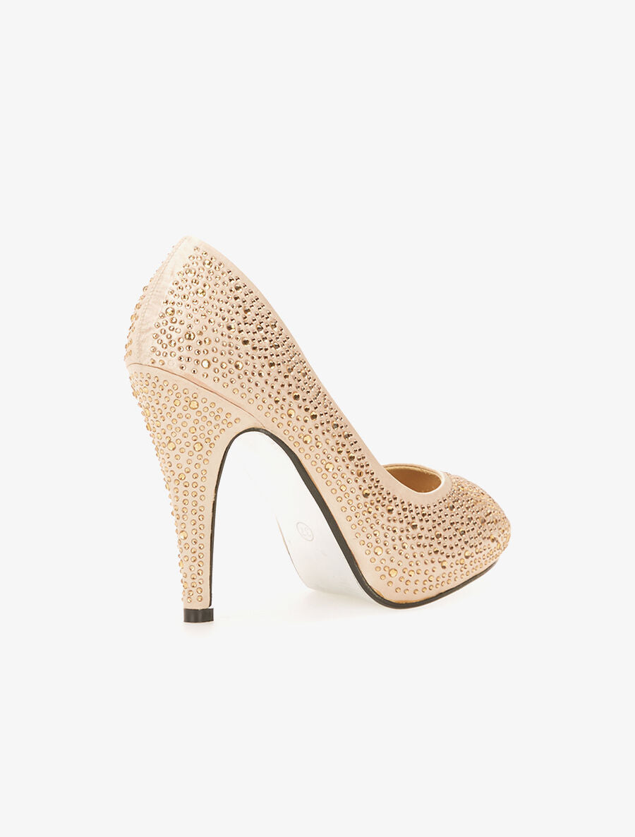 Escarpins strassés - Or - 4
