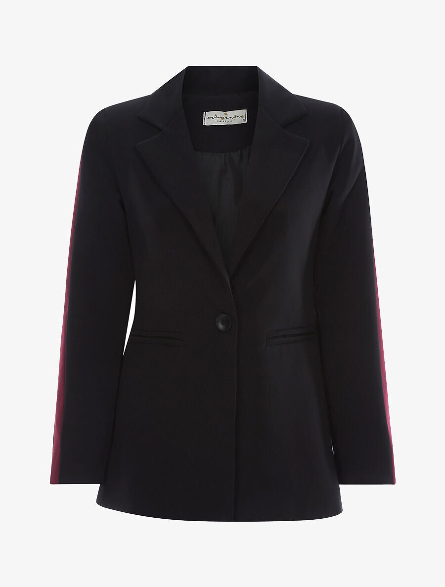 Blazer manches contrastées - Noir - 3