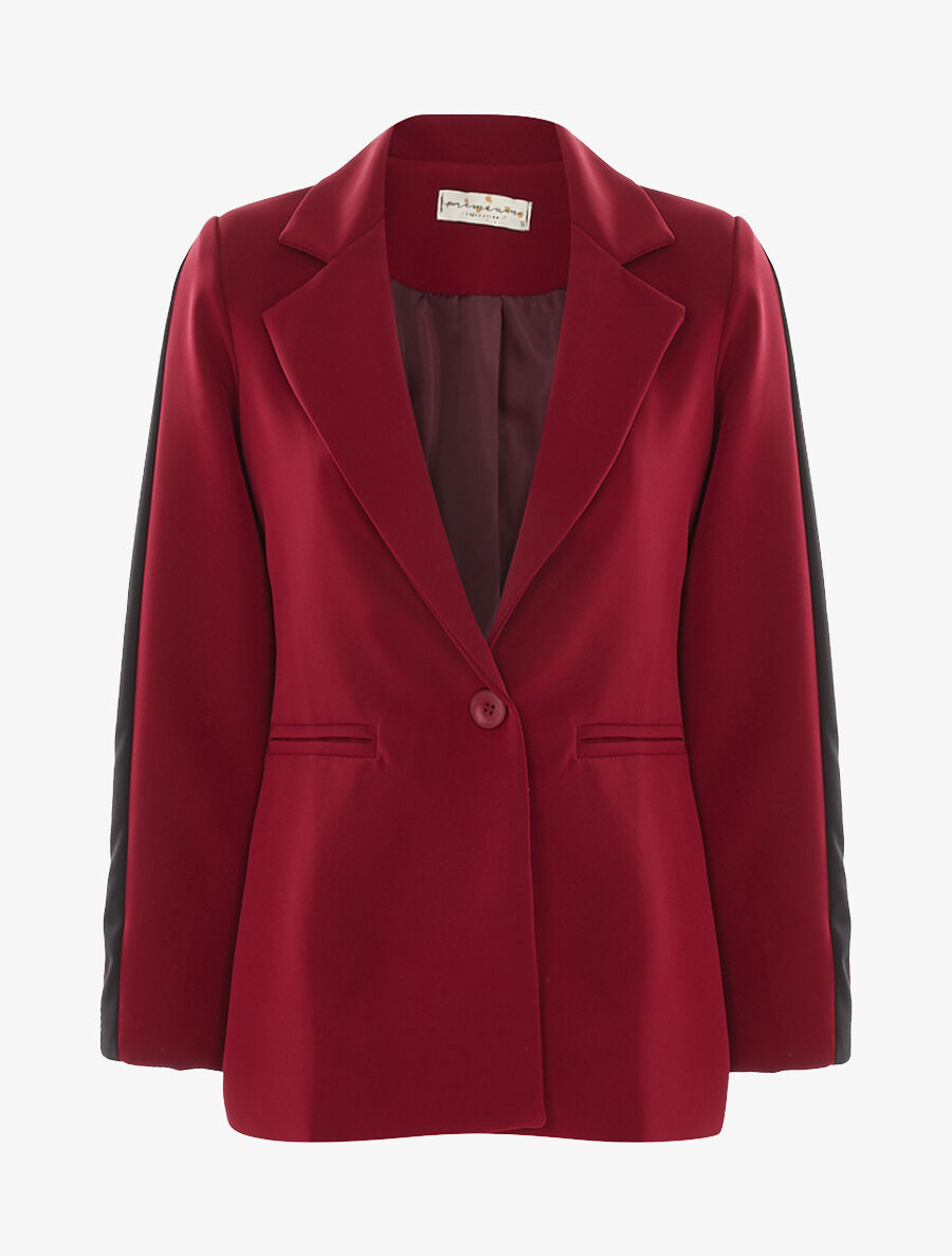 Blazer manches contrastées - Bordeaux - 3