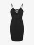 Robe à bretelles taille dentelle - noir - 1