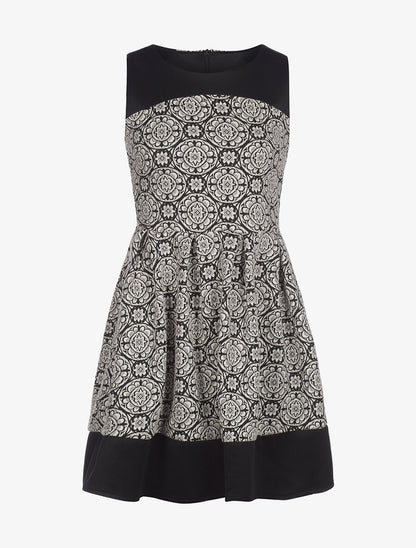 Robe à motifs bicolore - noir - 1