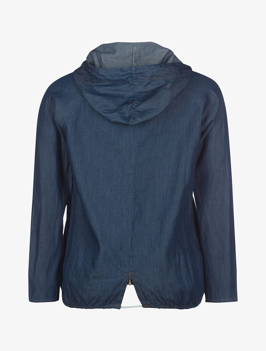 Veste denim à capuche - bleu denim - 2