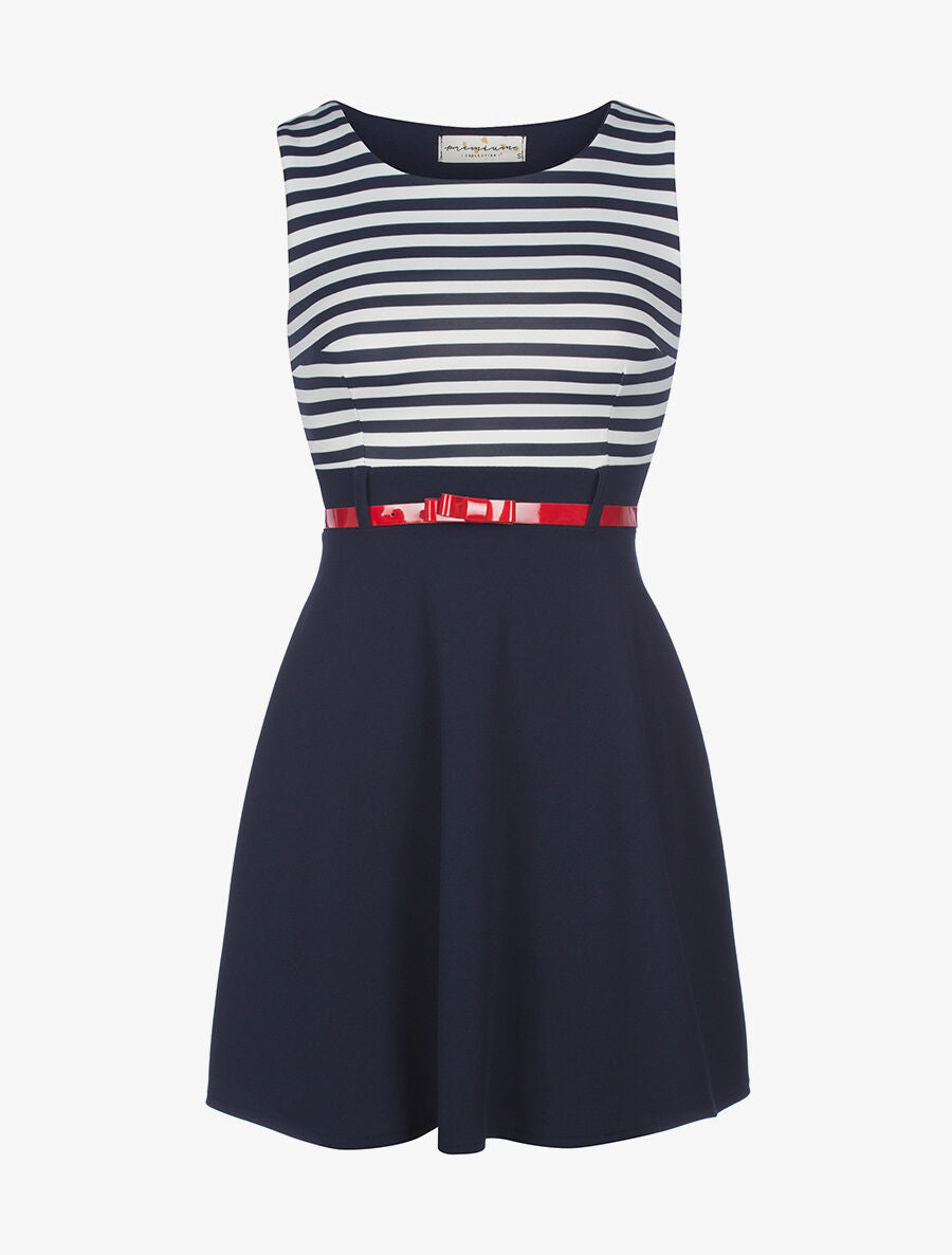 Robe buste marinière - marine - 3