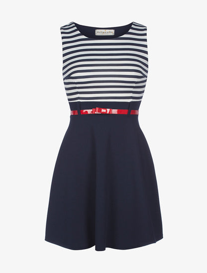 Robe buste marinière - marine - 3