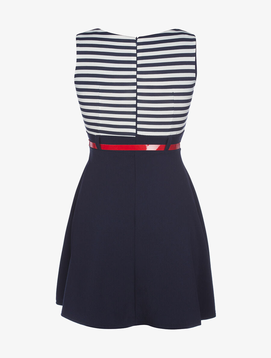 Robe buste marinière - marine - 2