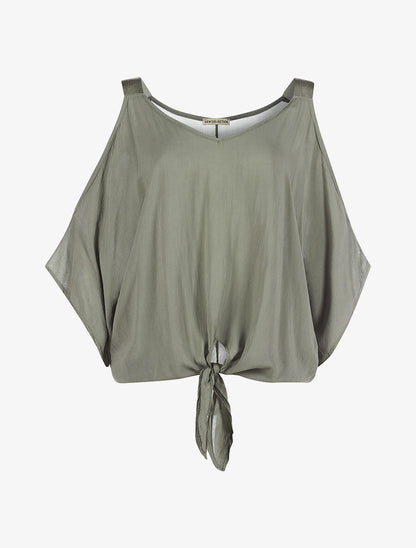 Top ample manches ouvertes - kaki - 1