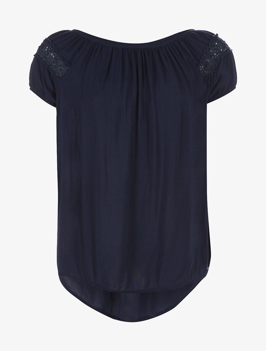 Blouse longue fluide - marine - 1