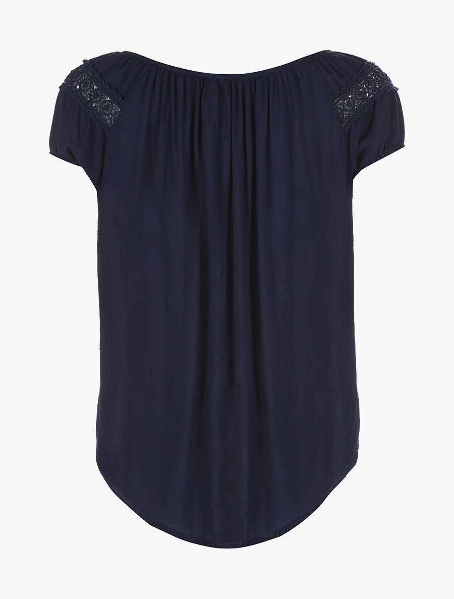 Blouse longue fluide - marine - 2
