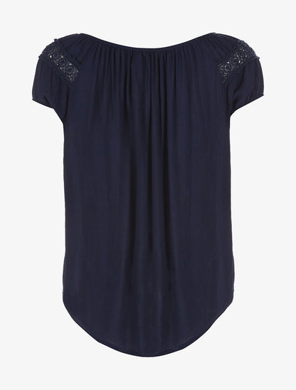 Blouse longue fluide - marine - 2