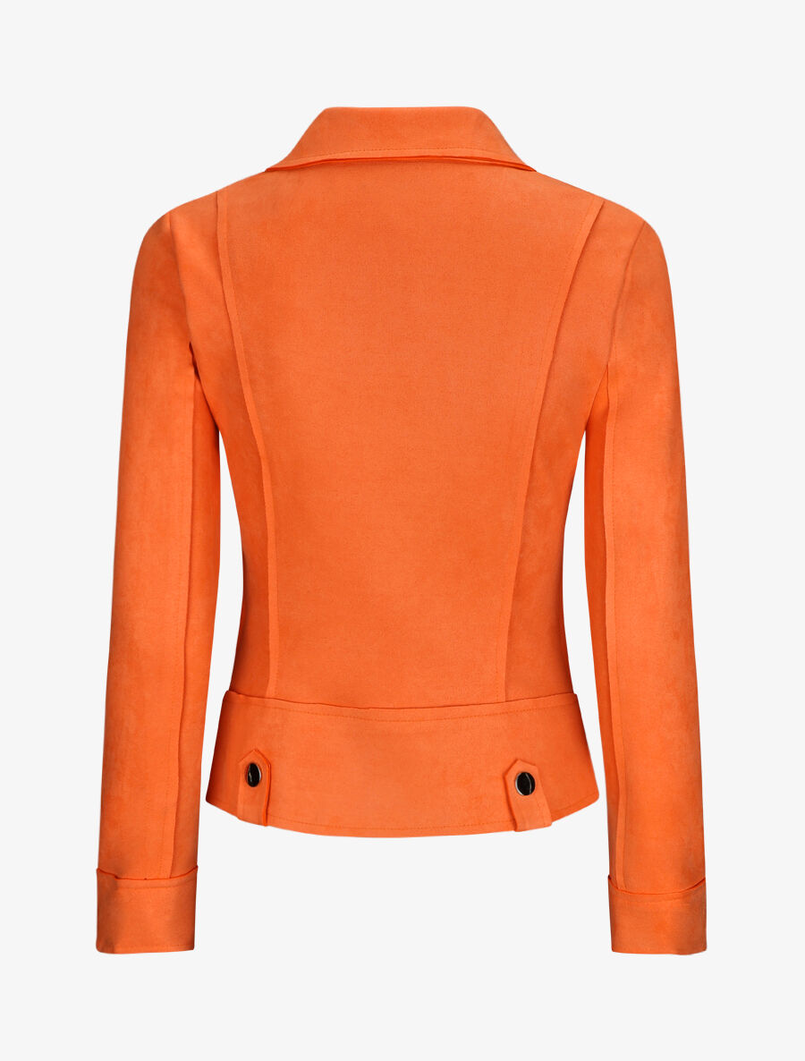Perfecto en suédine à poches zippées - Orange fluo - 2