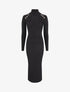 Robe pull à col roulé et épaules à détail boutons - Noir - 4