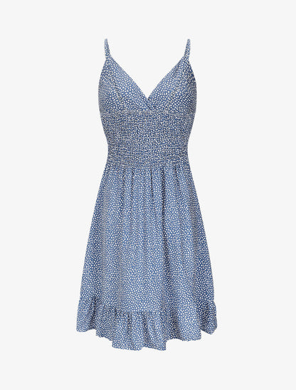Robe courte imprimé tulipes - Bleu charrette - 2