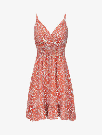 Robe courte imprimé tulipes - Brique - 4