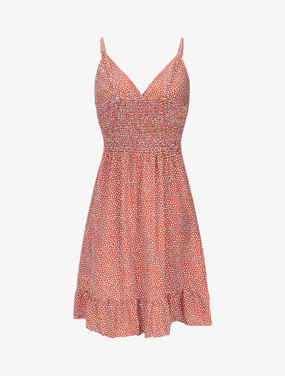 Robe courte imprimé tulipes - Brique - 2