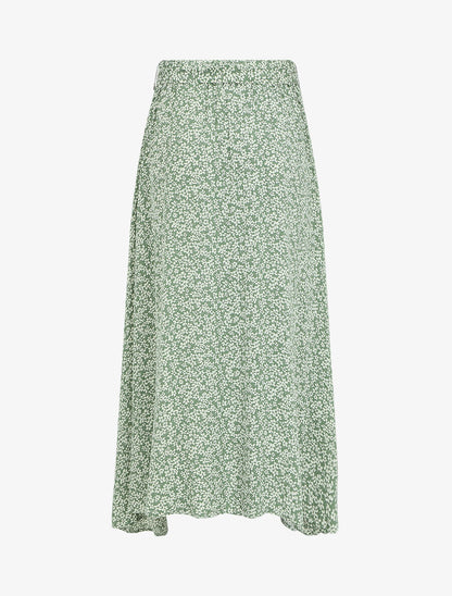 Jupe longue boutonnée à bas asymétrique - Vert - 2