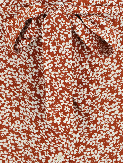 Jupe longue boutonnée à bas asymétrique - Marron - 3