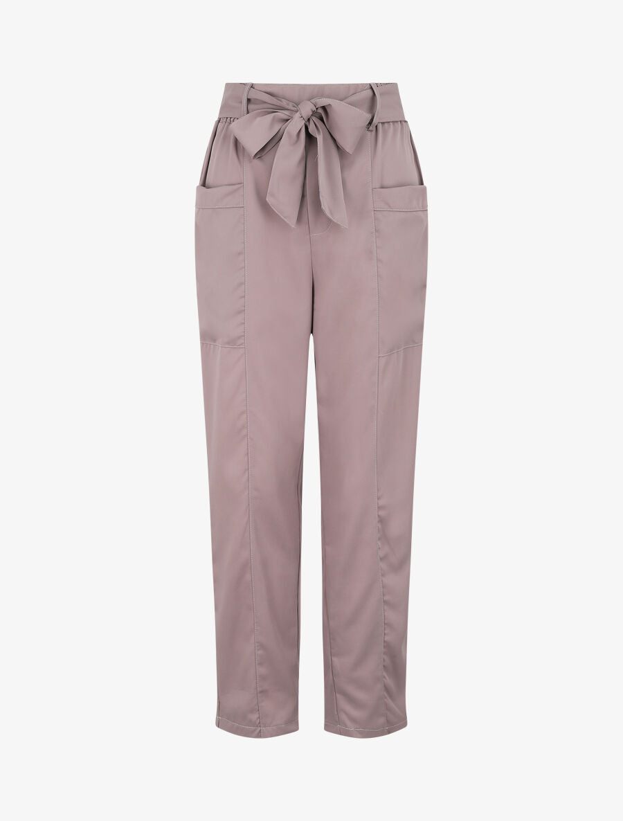Pantalon élastiqué fluide - Taupe - 4