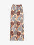 Pantalon élastiqué à imprimé foulard - Beige - 5