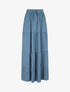 Jupe longue à taille élastiquée - Bleu - 4