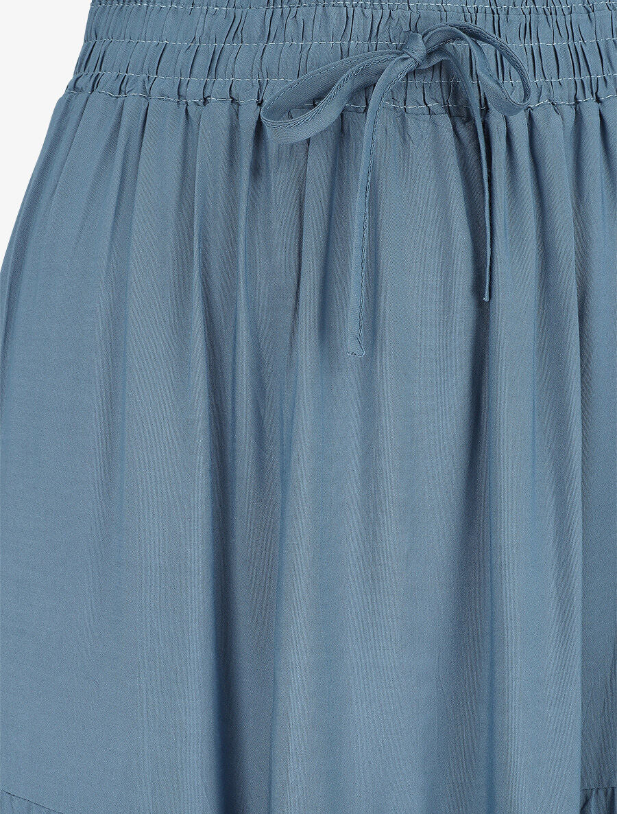 Jupe longue à taille élastiquée - Bleu - 3