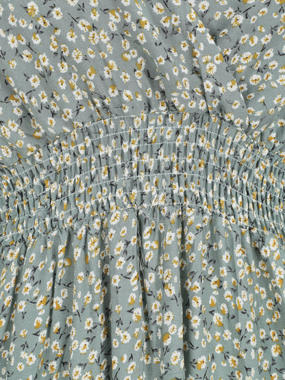 Robe longue à imprimé fleuri à fines bretelles - Vert d&
