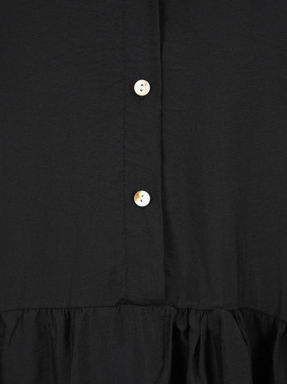 Robe chemise à manches courtes - Noir - 3