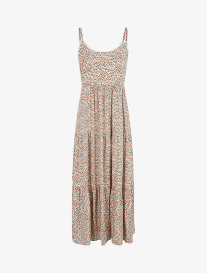 Robe longue à imprimé petites roses - Rose - 1