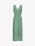Robe bretelles à noeud imprimé fleuri irisé - Vert - 1