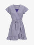 Robe mi-longue imprimée à bord volanté - Bleu - 4