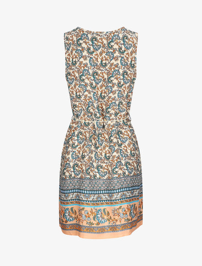 Robe mi-longue à imprimé baroque - Beige - 2