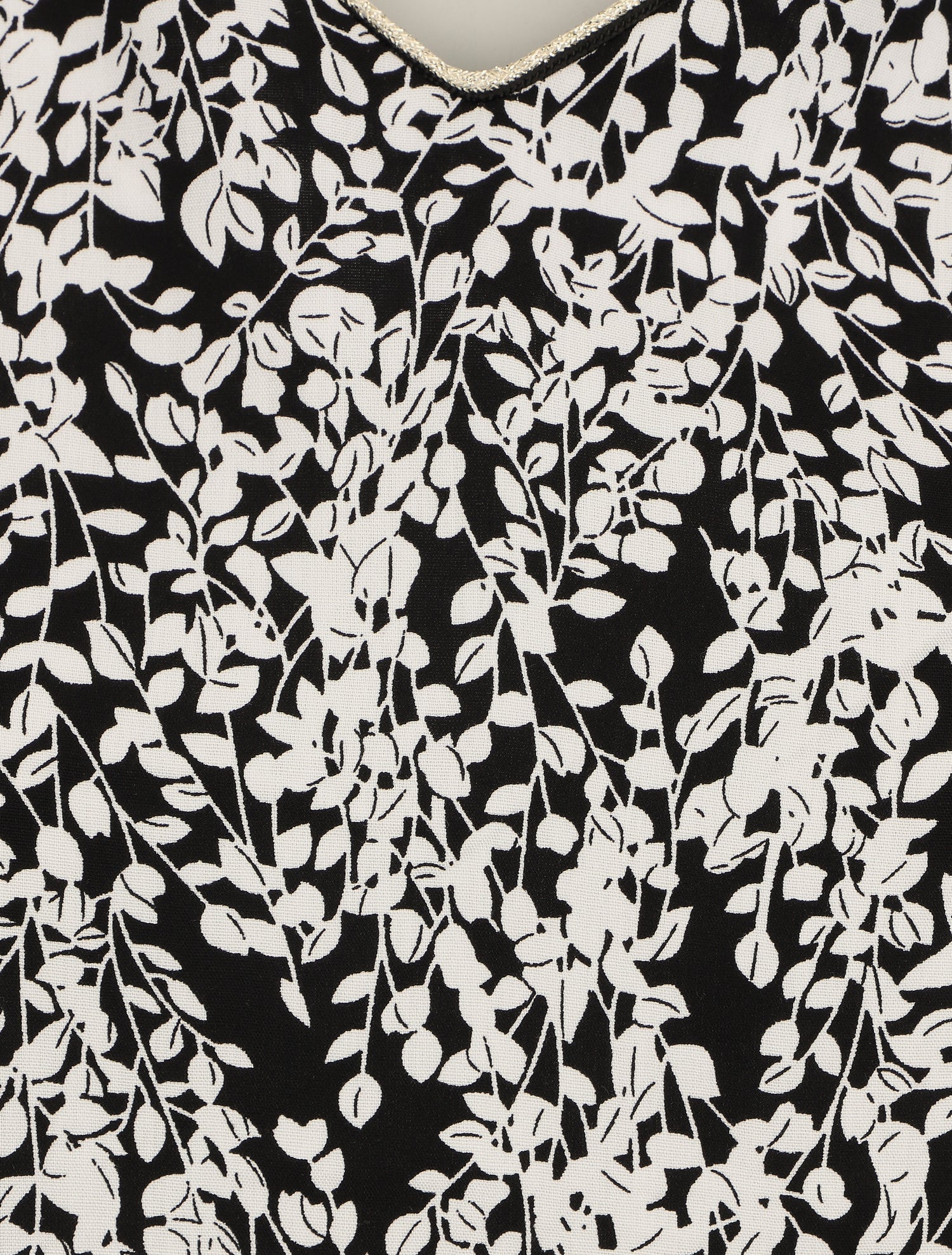 Blouse à imprimé feuillage et manches volantées - Noir - 3