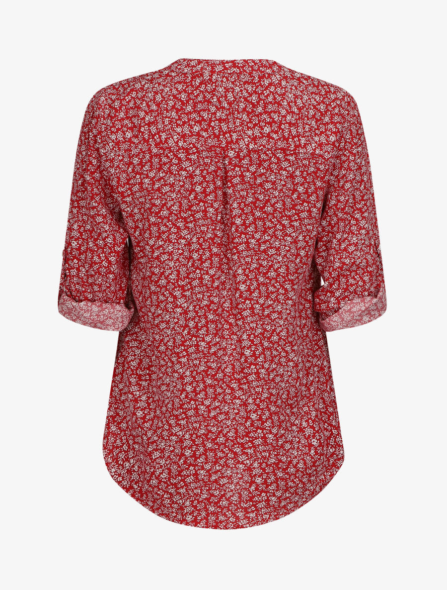Blouse à imprimé à fleuri - Rouge - 2