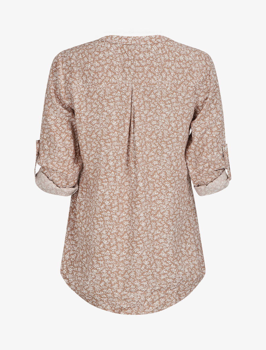 Blouse à imprimé à fleuri - Beige - 2