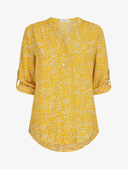 Blouse à imprimé à floral - Jaune - 4