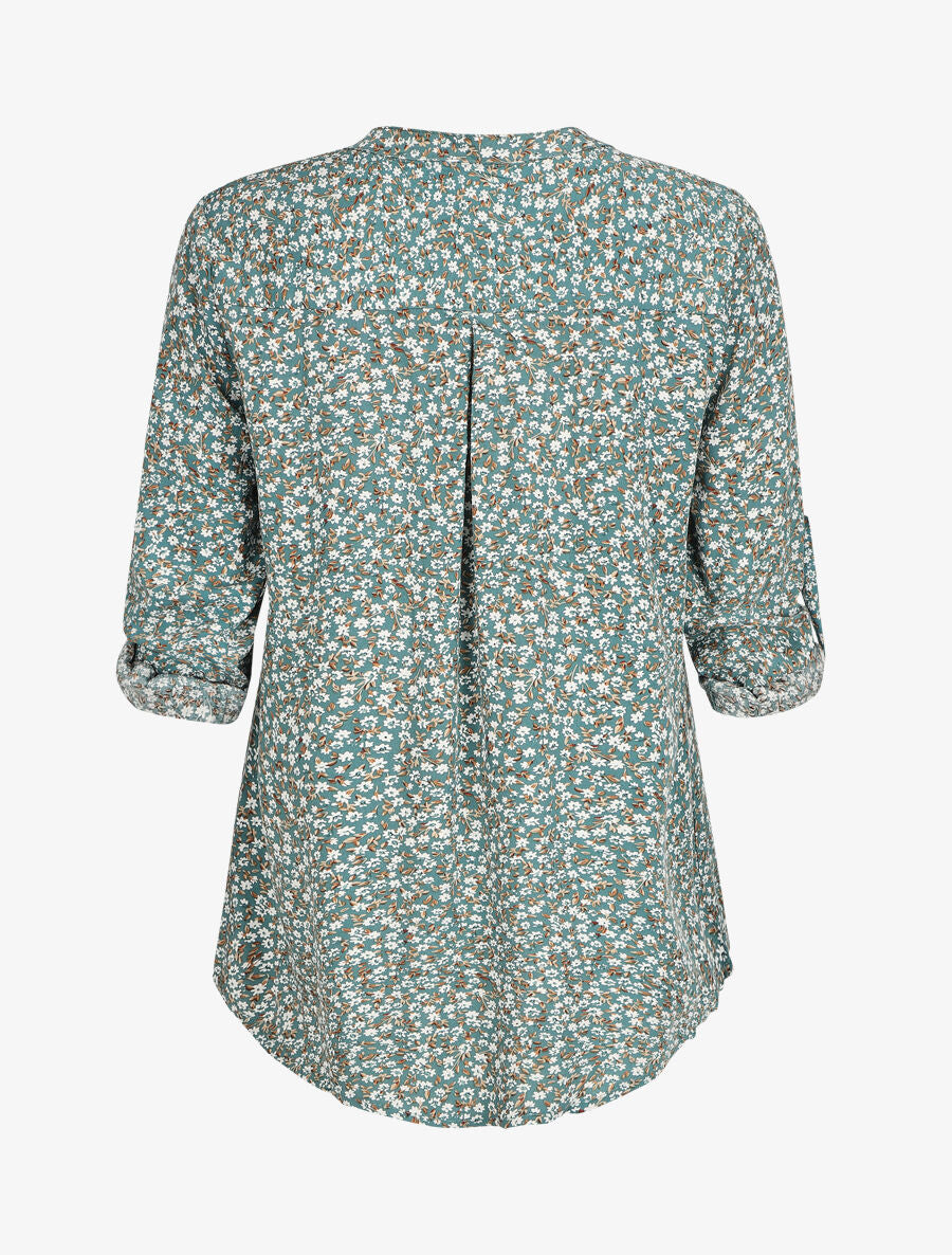 Blouse à imprimé petites fleurs - Vert - 2