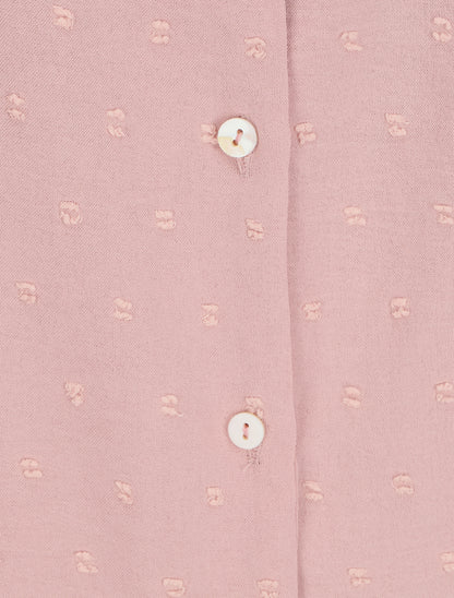 Blouse unie à manches volantées - Rose - 3