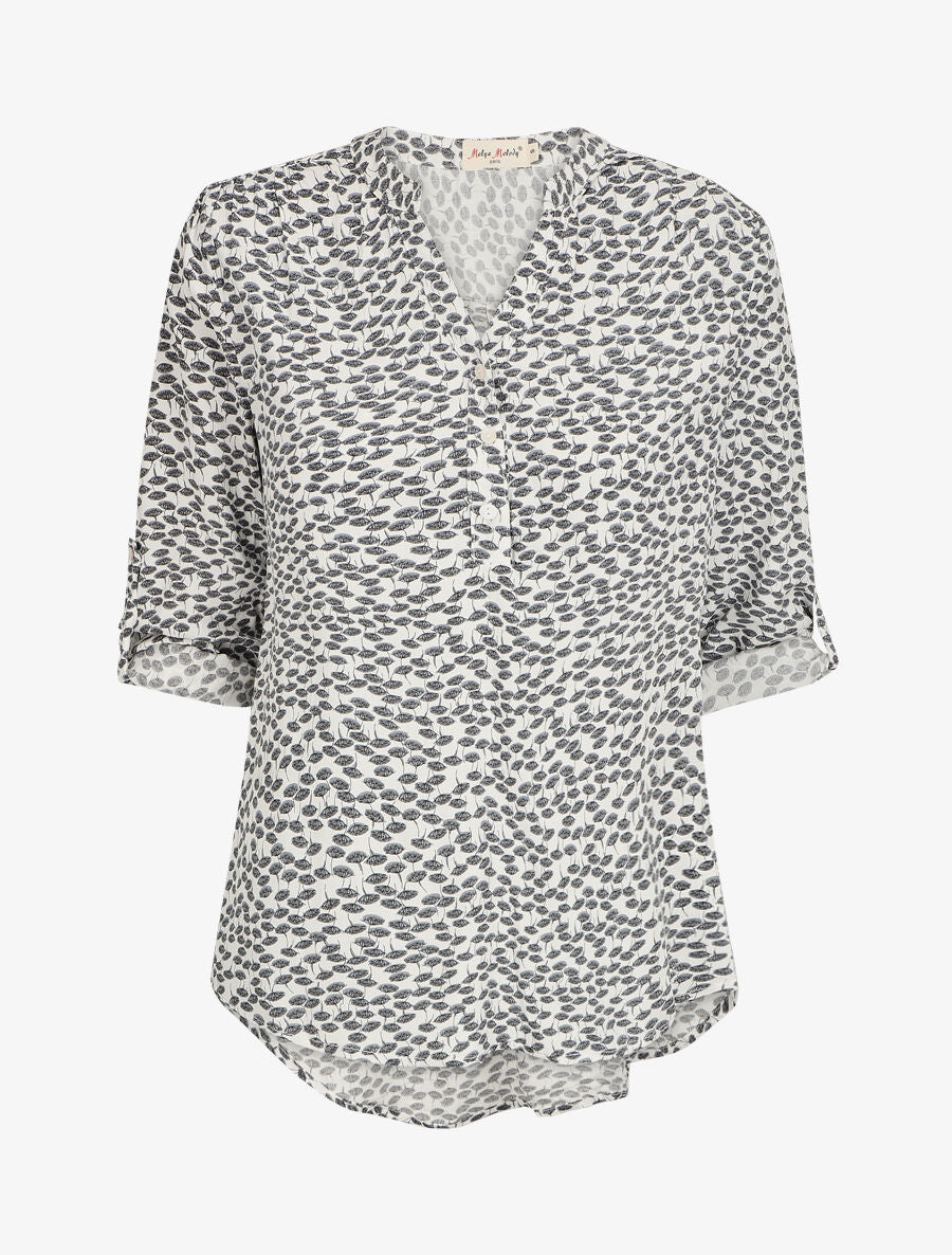Blouse à imprimé pissenlit - Blanc - 4