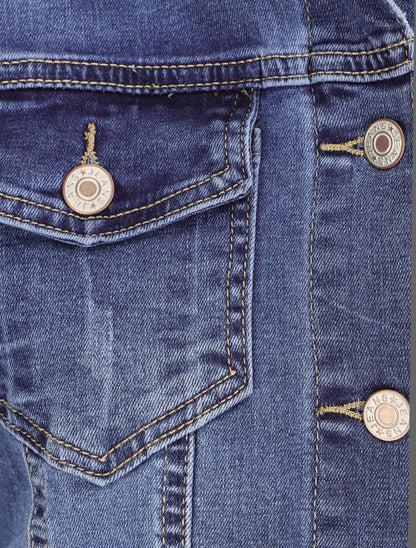 Veste oversize en jean basique - Bleu denim - 3