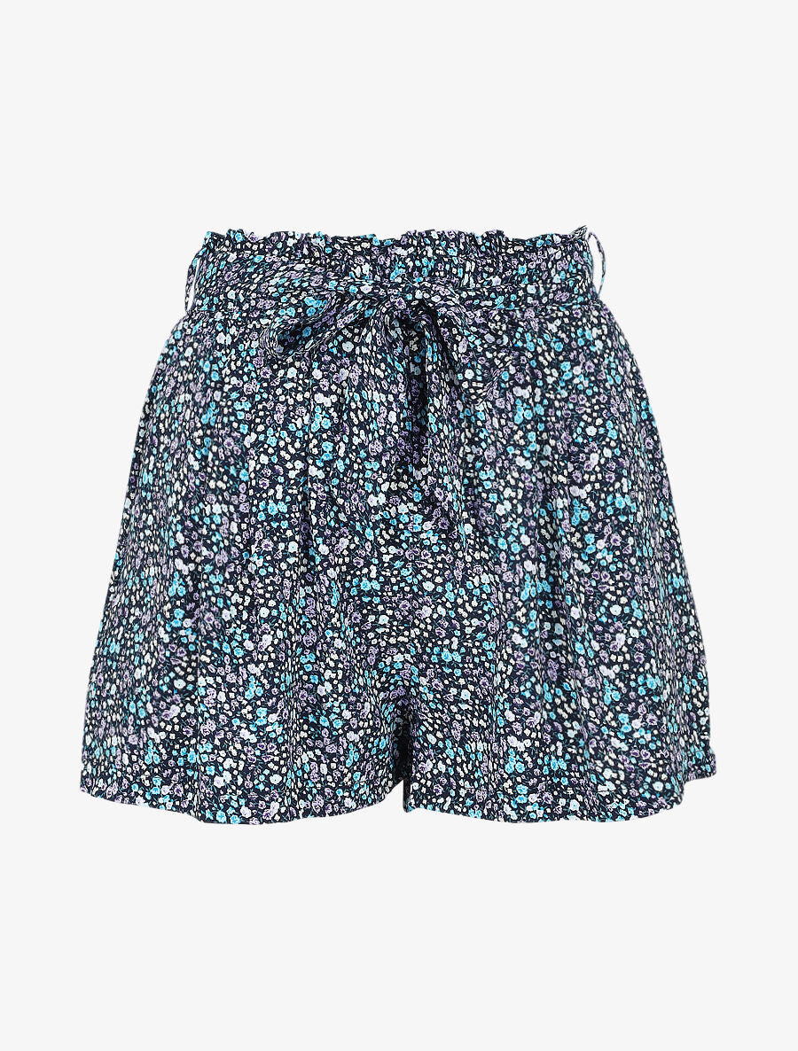 Short à imprimé petites fleurs - Marine - 5