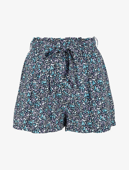 Short à imprimé petites fleurs - Marine - 5
