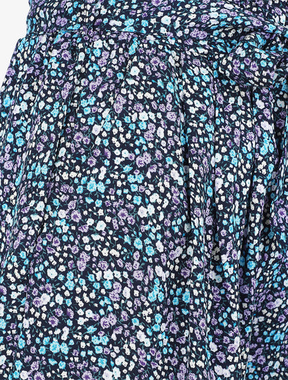 Short à imprimé petites fleurs - Marine - 3
