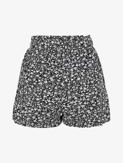 Short à imprimé fleuri - Noir - 2