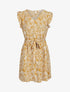 Robe droite à imprimé feuillage - Jaune - 4