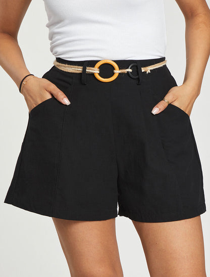 Short fluide à taille élastiquée - Noir - 4
