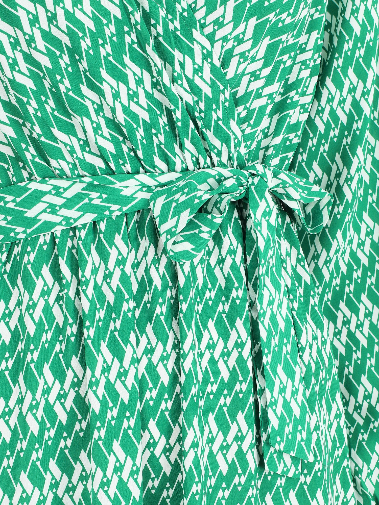 Robe longue graphique à col cache-coeur - Vert - 3